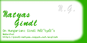 matyas gindl business card